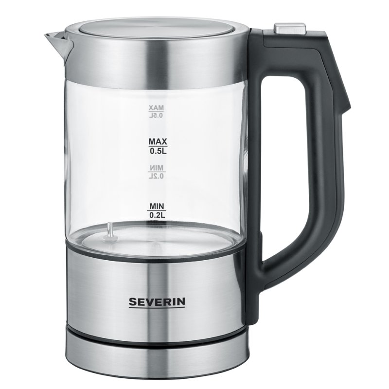 SEVERIN bouilloire WK 3458, 0,5 litre, verre/inox, 1100 watts